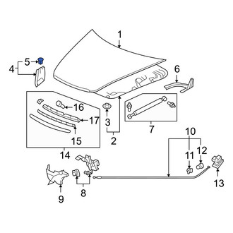 Acura OE - Front Outer Hood Seal Clip