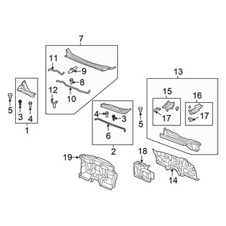 Acura OE - Outer Cowl Grille Panel Clip