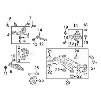 Acura OE - Suspension Trailing Arm Nut