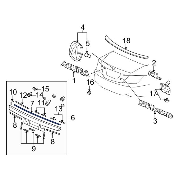 License Plate Light Panel Seal