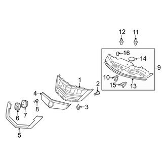Acura OE - Grille & Components (W/O Distance Sensor)