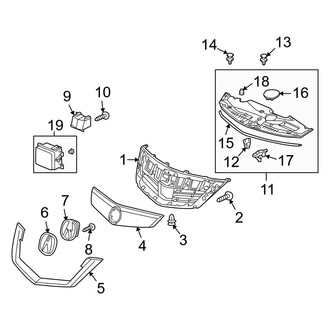 Acura OE - Grille & Components (With Distance Sensor)