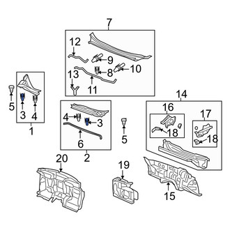 Acura OE - Outer Cowl Grille Panel Clip