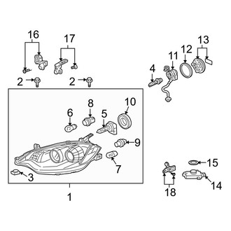 Acura OE - Front Lamps - Headlamp Components