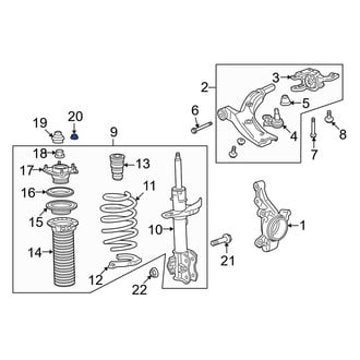 Acura OE - Front Suspension Strut Mount Nut