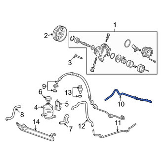 Acura OE - Front Power Steering Cylinder Line