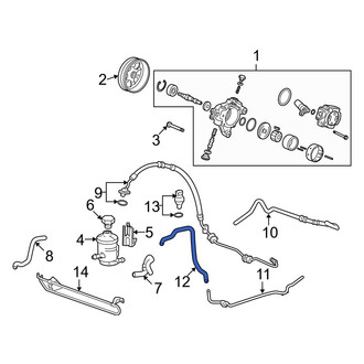 Acura OE - Front Power Steering Cylinder Line