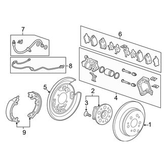 Acura OE - Rear Suspension - Brake Components (AWD)