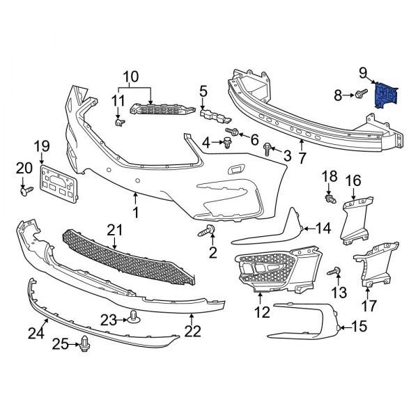 Acura OE 60919TJBA00ZZ - Front Left Bumper Impact Bar Bracket