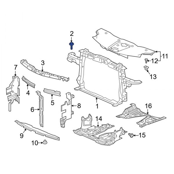 Radiator Support Panel Bolt