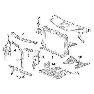 Acura OE - Radiator Support - Splash Shields