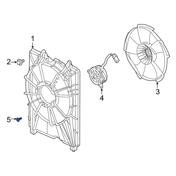 Engine Cooling Fan Motor Screw