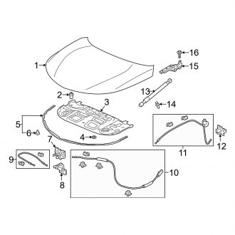 2022 Acura RDX Hood Release Cables & Handles — CARiD.com