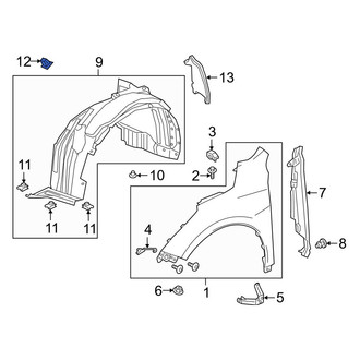 Acura OE - Quarter Panel Splash Shield Grommet