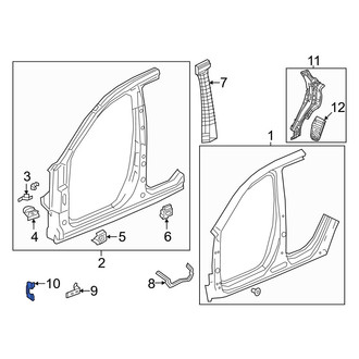 Acura OE - Left Inner Body A-Pillar Baffle Plate