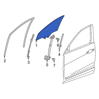 Acura OE - Rear Left Door Glass