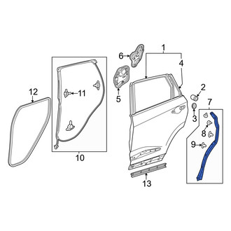 Acura OE - Rear Left Upper Door Shell Seal