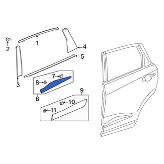 Acura OE - Front Left Upper Door Molding