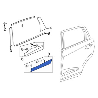 Acura OE - Rear Left Lower Door Molding