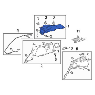Acura OE - Rear Left Lower Interior Quarter Panel Trim Panel