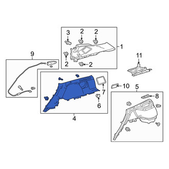 Acura OE - Rear Right Lower Interior Quarter Panel Trim Panel