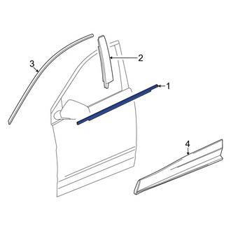 Acura OE - Front Right Door Window Belt Weatherstrip