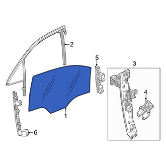 Acura OE - Front Left Door Glass