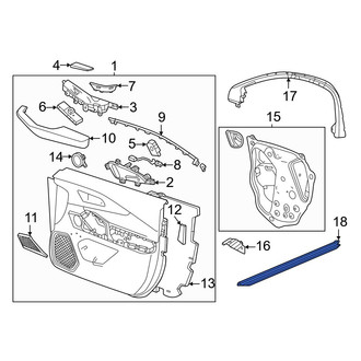 Acura OE - Front Left Door Window Belt Weatherstrip