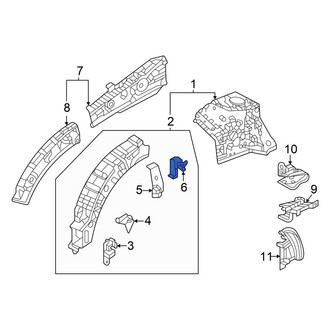 Acura OE - Rear Right Fender Rail Bracket
