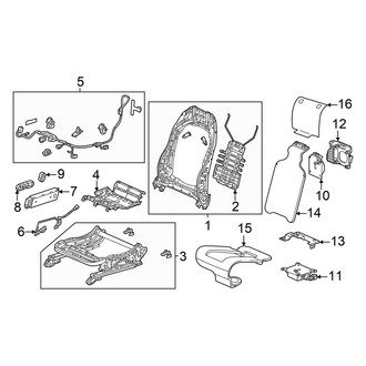Acura OE - Seats & Tracks - Passenger Seat Components (Frame & Track, With Power)