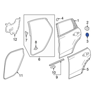 Acura OE - Rear Door Shell Grommet