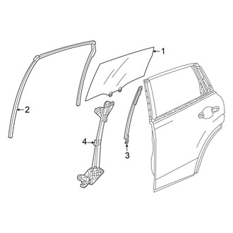 Acura OE - Rear Door - Glass & Hardware