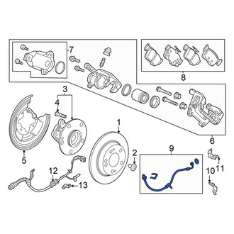 Acura OE - Front Left Brake Hydraulic Hose