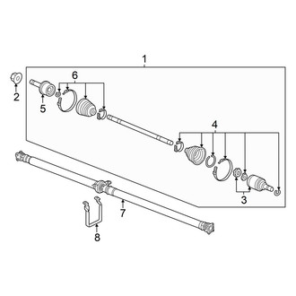Acura OE - Rear Suspension - Axle & Differential (Axle & Drive Shaft), (AWD)