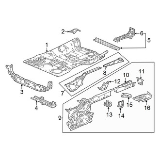 Acura OE - Rear Body & Floor - Floor & Rails