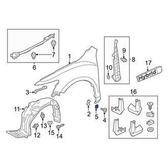 Acura OE - Fender Support Nut