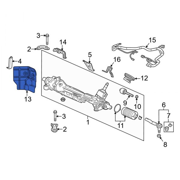 Rack and Pinion Heat Shield