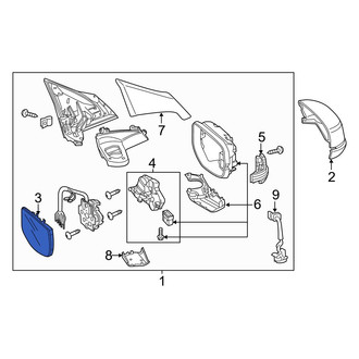 Acura OE - Front Right Door Mirror Glass