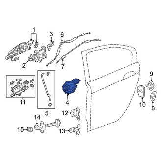 Acura OE - Rear Right Door Latch Assembly