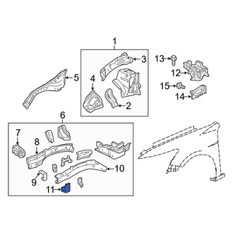 Acura OE - Left Frame Side Member Bracket
