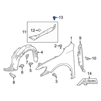 Acura OE - Upper Bumper Cover Retainer