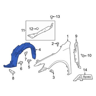 Acura OE - Front Left Fender Splash Shield
