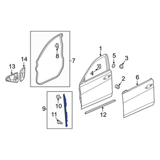 Acura OE - Front Left Upper Door Seal