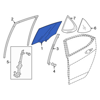 Acura OE - Front Left Door Glass