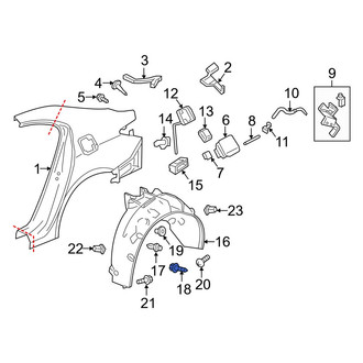 Acura OE - Quarter Panel Splash Shield Clip