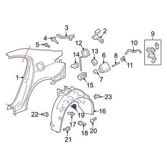 Acura OE - Quarter Panel Splash Shield Clip