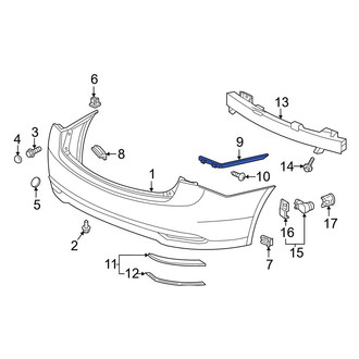Acura OE - Rear Right Bumper Cover Support Rail