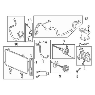 Acura OE - Air Conditioner & Heater - Condenser, Compressor & Lines (3.0L)