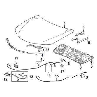 Acura OE - Outer Hood Seal Clip