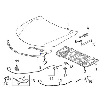 Acura OE - Outer Hood Seal Clip